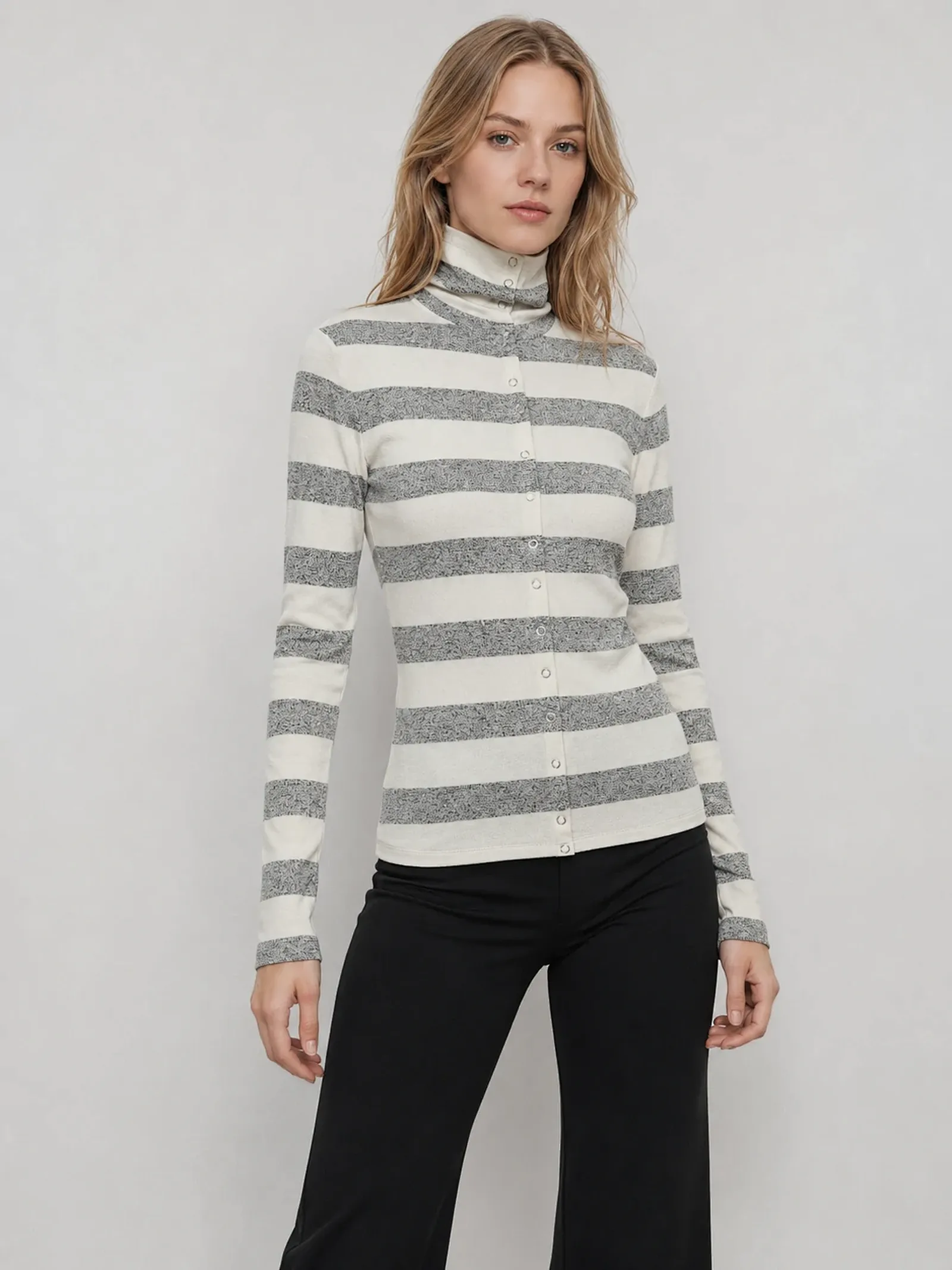 custom fitted mock neck top